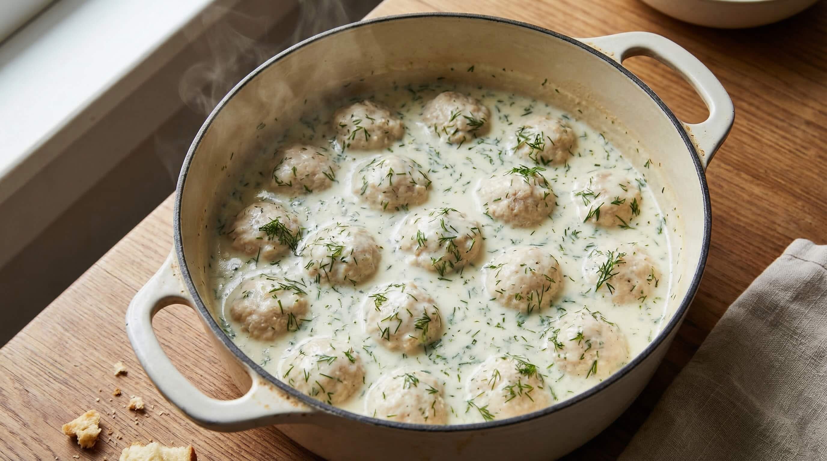 Sos koperkowy śmietanowy z koperkiem do pulpetów